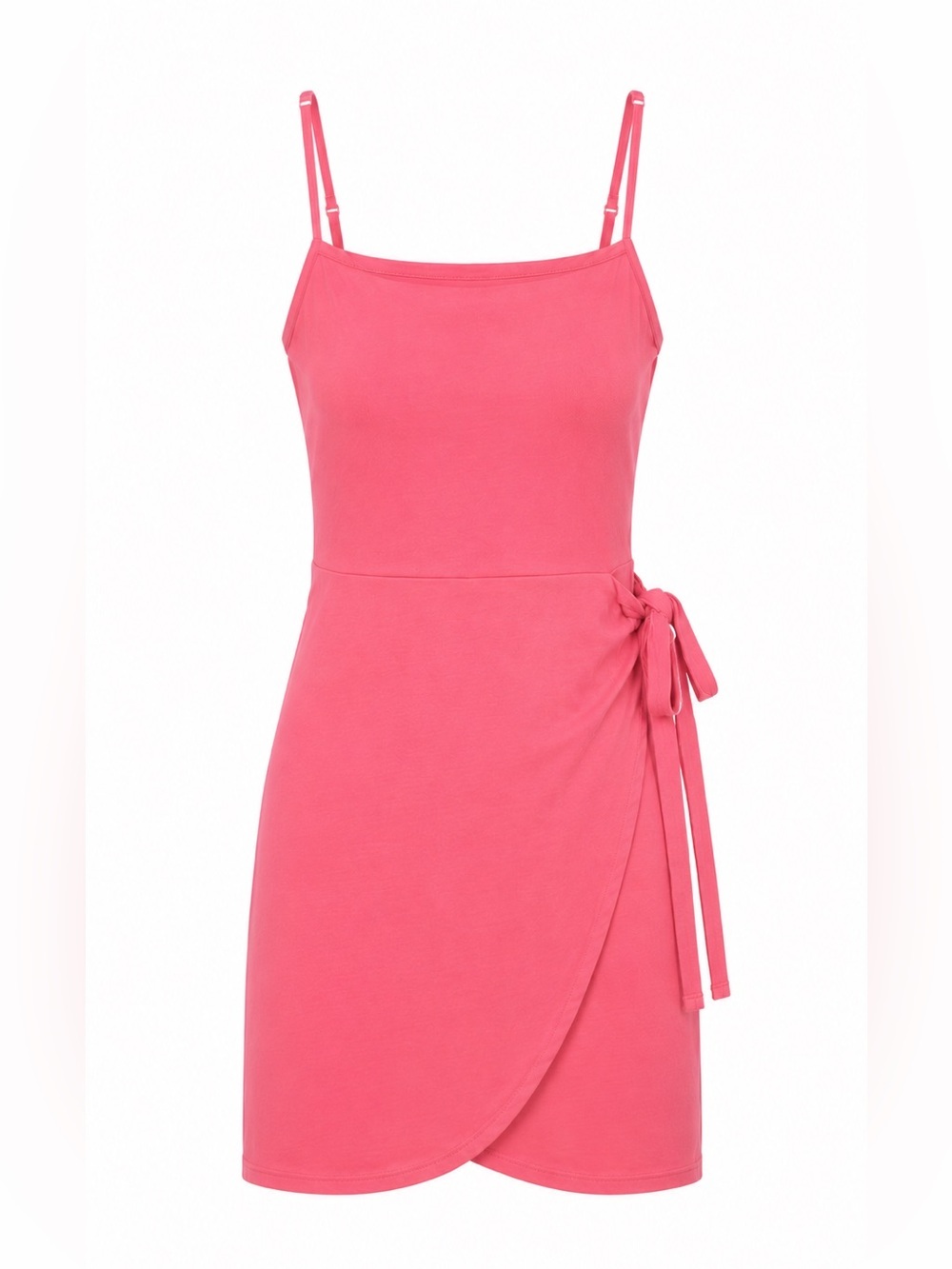 Only | S | Linen blend Pink Wrap Mini Dress with Tie Detail - Picture 3 of 5